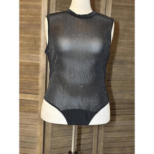 Black Sheer Plus-Size Bodysuit